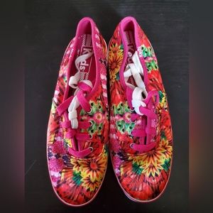 Keds pink flowered sneakers